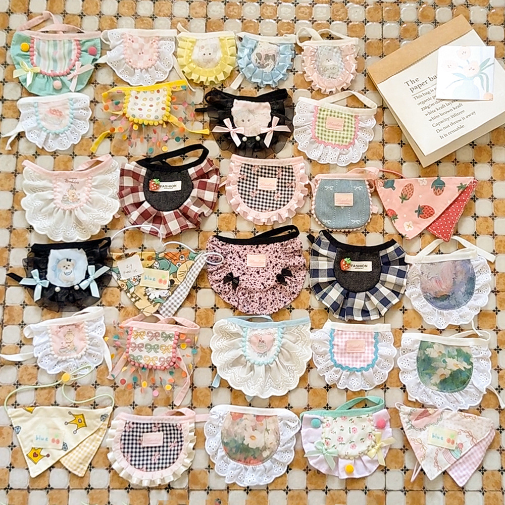 【重工日系】甜美宠物围兜猫咪狗狗进食围嘴可调节宠物用品口水巾