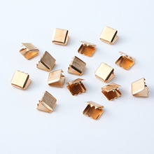 不锈钢带齿马仔扣绳夹金属绳夹鞋带夹 金属粗齿尾夹帽绳夹子