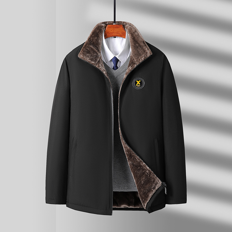 Ropa de invierno de cordero, chaqueta de algodón para hombre, 2024 otoño y invierno, chaqueta de algodón de mediana edad, chaqueta de algodón para papá
