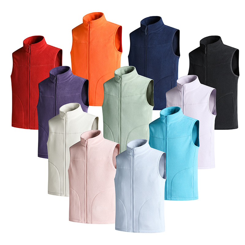 2026 Autumn/Winter New Dopamine Outdoor Fleece Vest for Men and Women, Sports Vest, Fleece Vest with Stand Collar