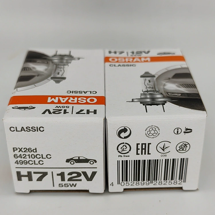 Осрам OSRAM 64210 12В 55Вт H7U CLASSIC 499CLC автомобильная ближняя и дальняя световая лампа