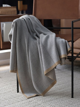 北欧风针织线毯沙发装饰休闲毛盖毯灰色新款包邮一件代发现货跨境