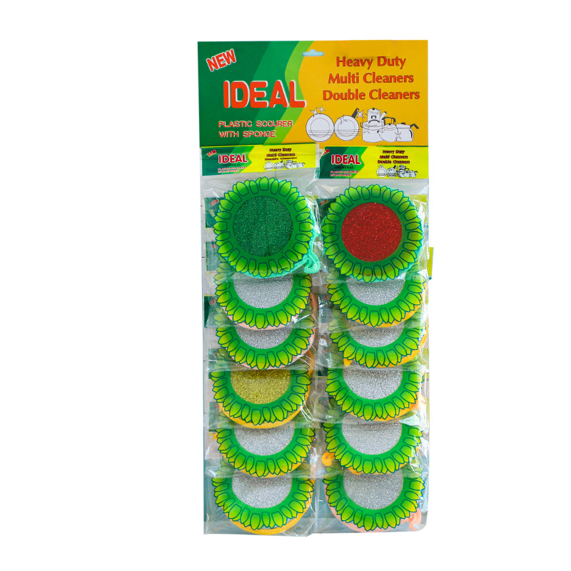 Double-Sided Round Sponge Towel for Washing Dishes, Kitchen Cleaning Sponge, Non-Stick Oil Dishcloth