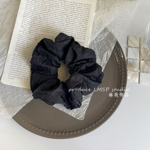 Korean French simple style pleated fabric large intestine hair ring large intestine meatball hair accessories hair tie headband wholesale