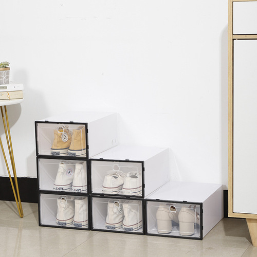 Thickened storage box plastic household with cover transparent storage dustproof basketball shoe box plastic shoe box wholesale