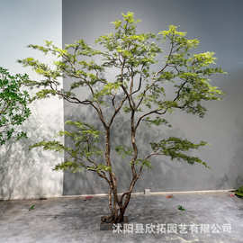精品仿真羽毛枫枫叶树室内假树绿植造景装饰中式仿生简约橱窗植物