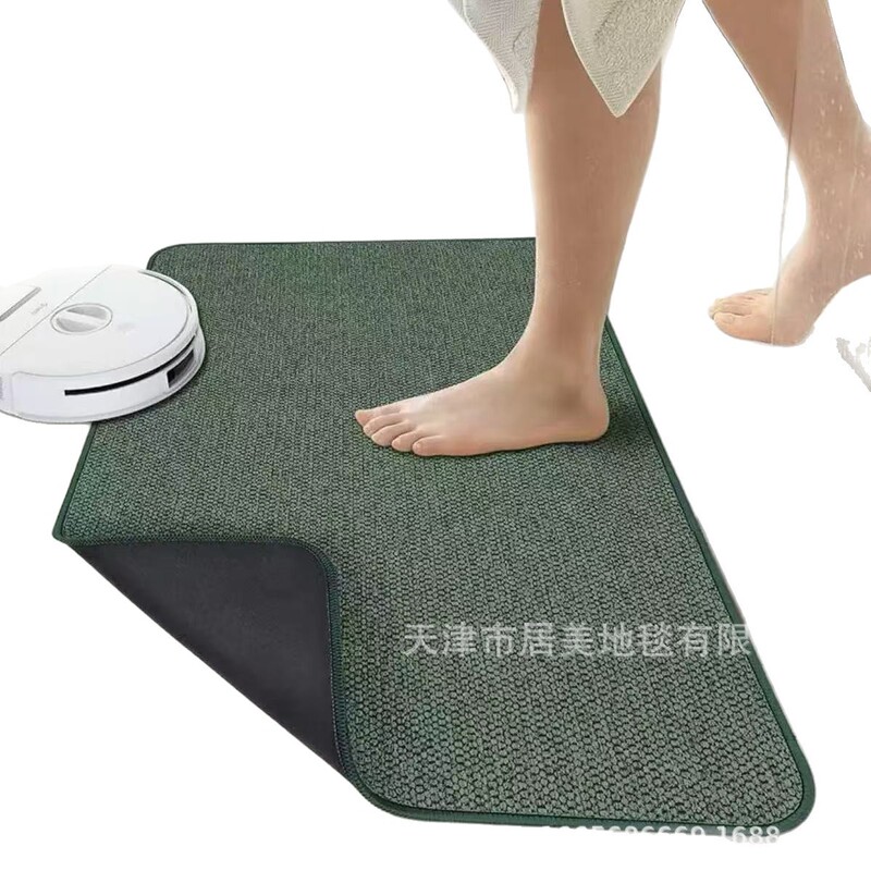 纯色简约吸水易打理耐脏耐磨亚麻硅藻泥卫生间玄关进门入口地垫|undefined