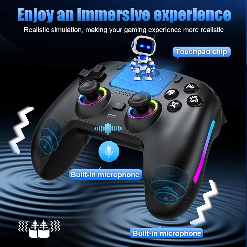 Suitable for Ps5 Bluetooth Game Controller, with Rgb Light, Macro Programming, Magnetic Cover, Supports Ps5 Native Game Controller