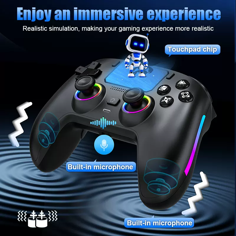 适用ps5蓝牙游戏手柄 带RGB灯宏编程磁吸面盖支持ps5原生游戏手柄