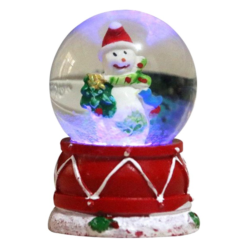 Regalos de Navidad para niños Decoración de Navidad Adornos luminosos Regalos de Navidad de resina Productos decorativos de bolas de cristal