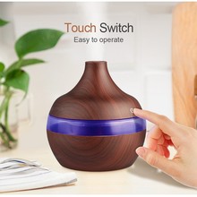300ml木纹加湿器 USB家用七彩夜灯香薰机办公室雾化加湿器小礼品