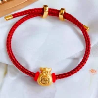 Shuibei ювелирные изделия золотой браслет-Удача женская сумка 999 футов Золото пара передачи бусина Ручная Веревка Benmingnian красный веревочный браслет
