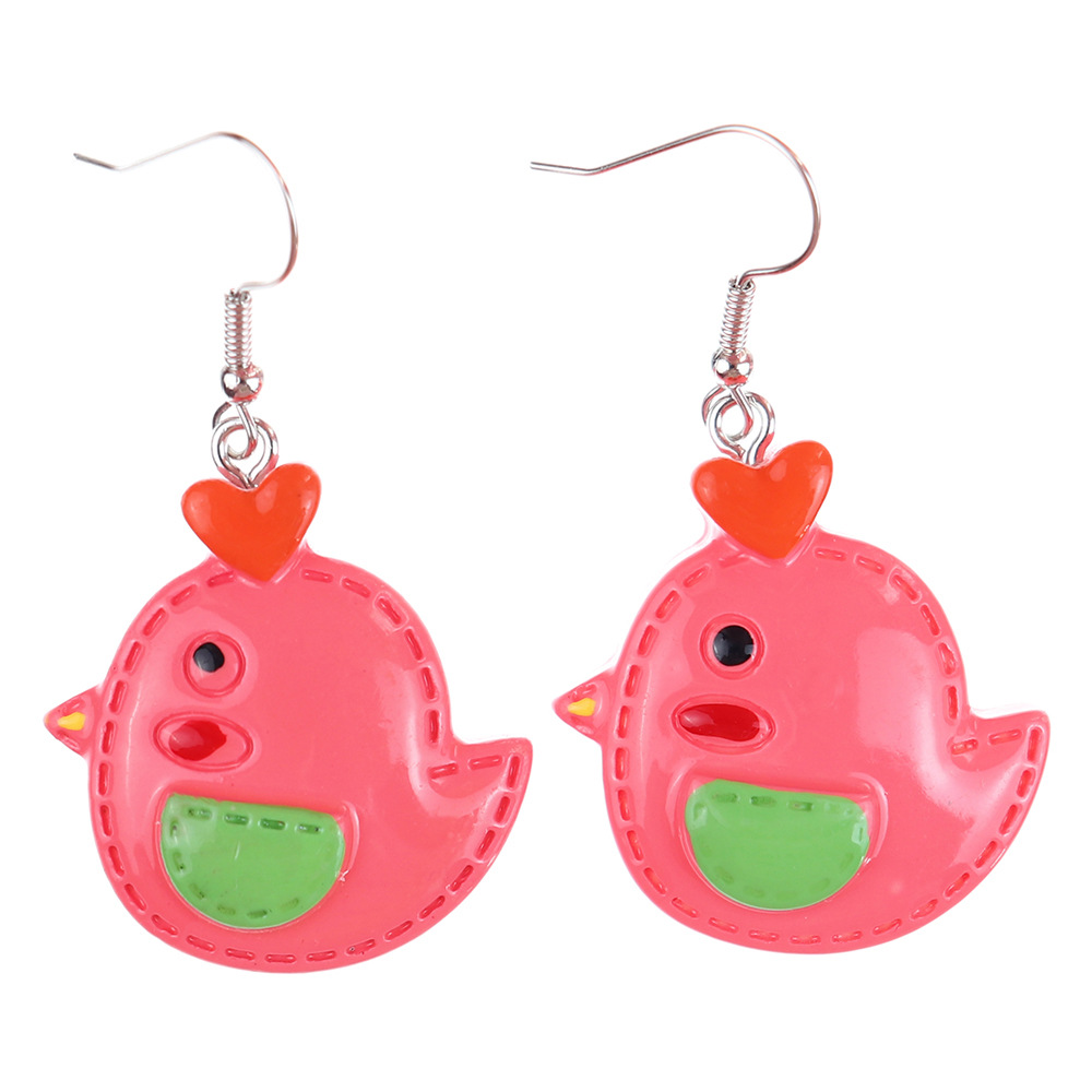 1 Pair Cartoon Style Cute Chick Plastic Drop Earrings display picture 4