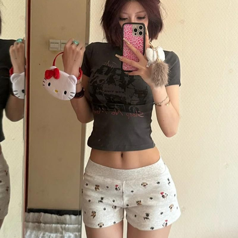 Summer Hot-Selling Fun and Cute Dog Print Shorts and Pajama Pants for Women, Casual, Skin-Friendly, Comfortable, Suitable for Home and Outdoor Wear