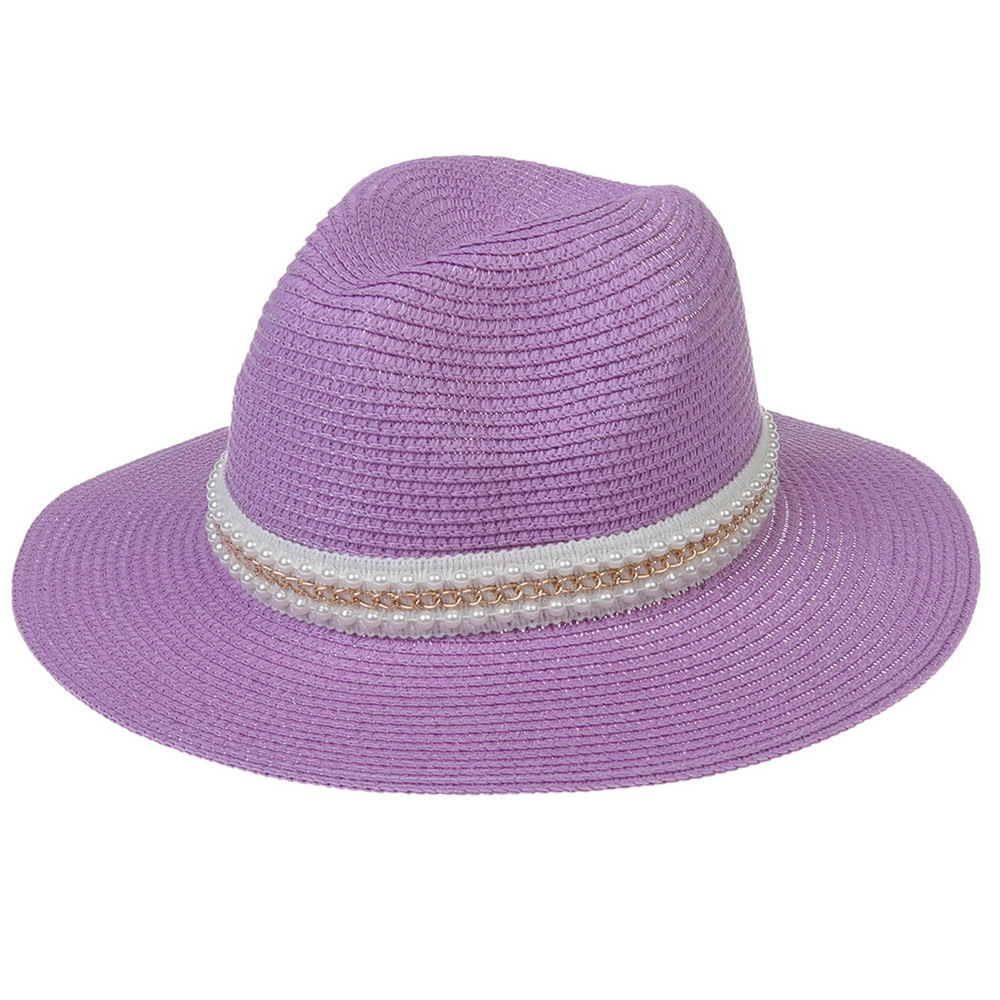 للجنسين أنيق أسلوب بسيط اللون الصامد طنف كبيرة قبعة فيدورا display picture 5