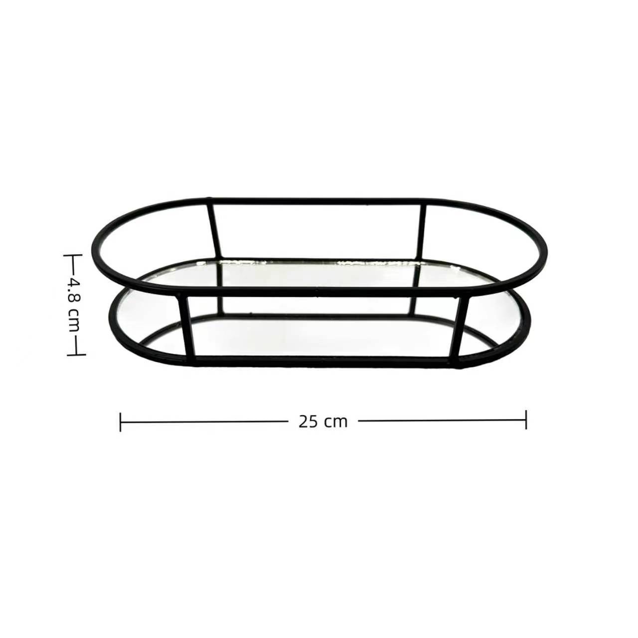 Espejo de lujo ligero bandeja de almacenamiento cosméticos perfumes joyas acabado estante de pastel estante de escritorio ins bandeja de aire