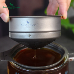 必唯純チタンコーヒーフィルター茶フィルターチタン漏斗屋外茶漏れ茶技術茶器細密フィルター110目