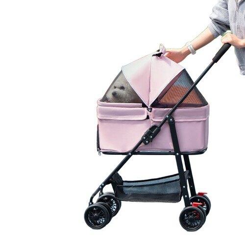 Pet stroller for dogs, pets, cats, teddy bear, outdoor, small and medium-sized dog pull cart, lightweight, foldable, detachable