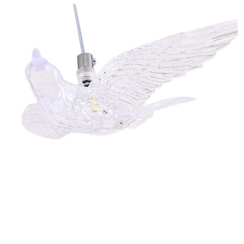 Nuevos props de boda cabello luminoso pájaro lámpara de bodas decoración techo de fondo creativo cristal techo con lámpara transparente