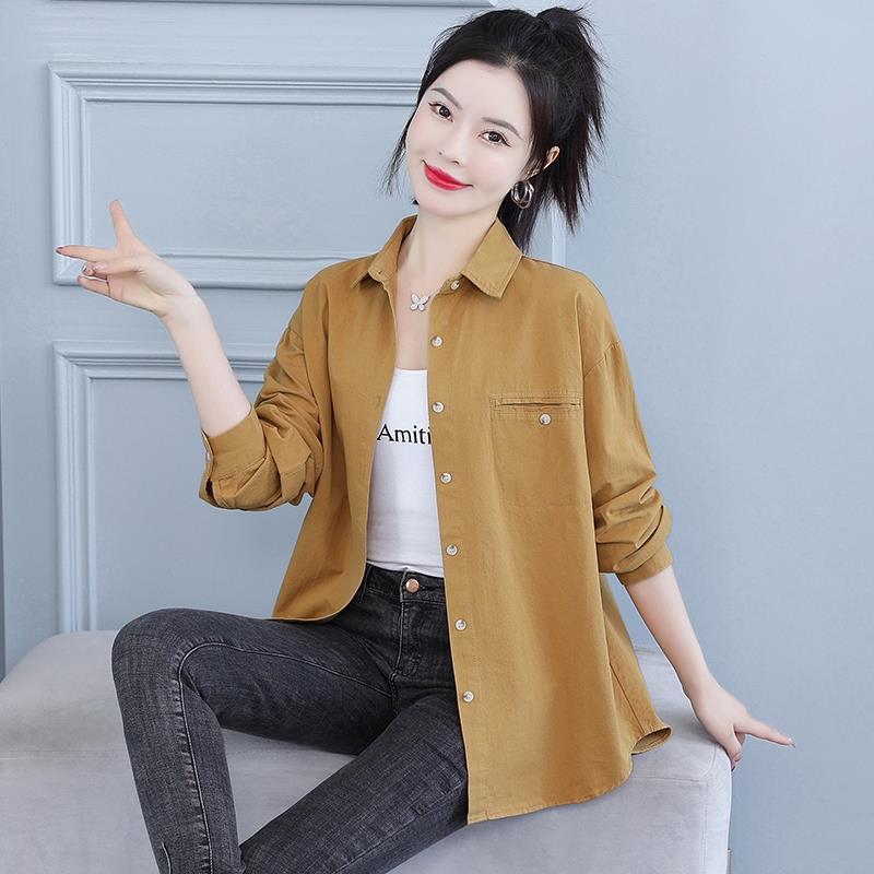 Early Spring Mid-length Women's Shirt Spring New Loose Slim Thin Top Long-sleeved Air-conditioning Shirt Sunscreen Shirt