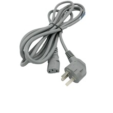 灰色國標ac插頭線國標三插電器電源線0.75麻將機家用室內電源線3m