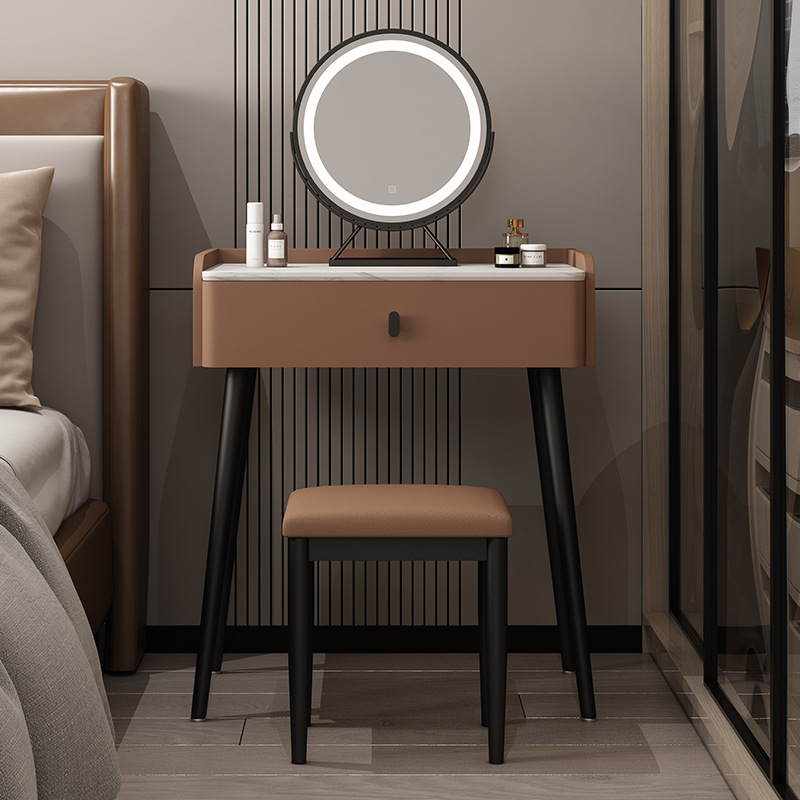 Espejo elegante marrón claro negro de madera sólida de los 60CM con tres colores