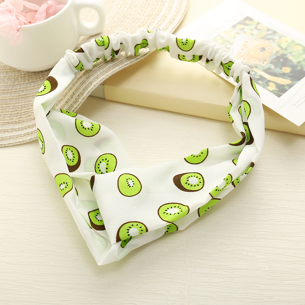 Korean Style Cross Chiffon Print Hairband Wholesale display picture 9