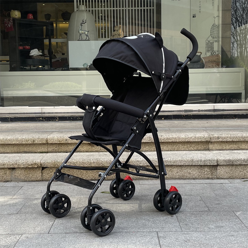 Venta al por mayor de dibujos animados bebé cochecito bebé paraguas coche ligero plegable amortiguador freno niño BB bebé caminando gadget
