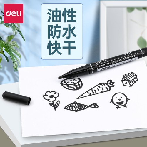 Effective hook line pen for art students with stroke painting marker waterproof black oily double-ended high-gloss painting pen