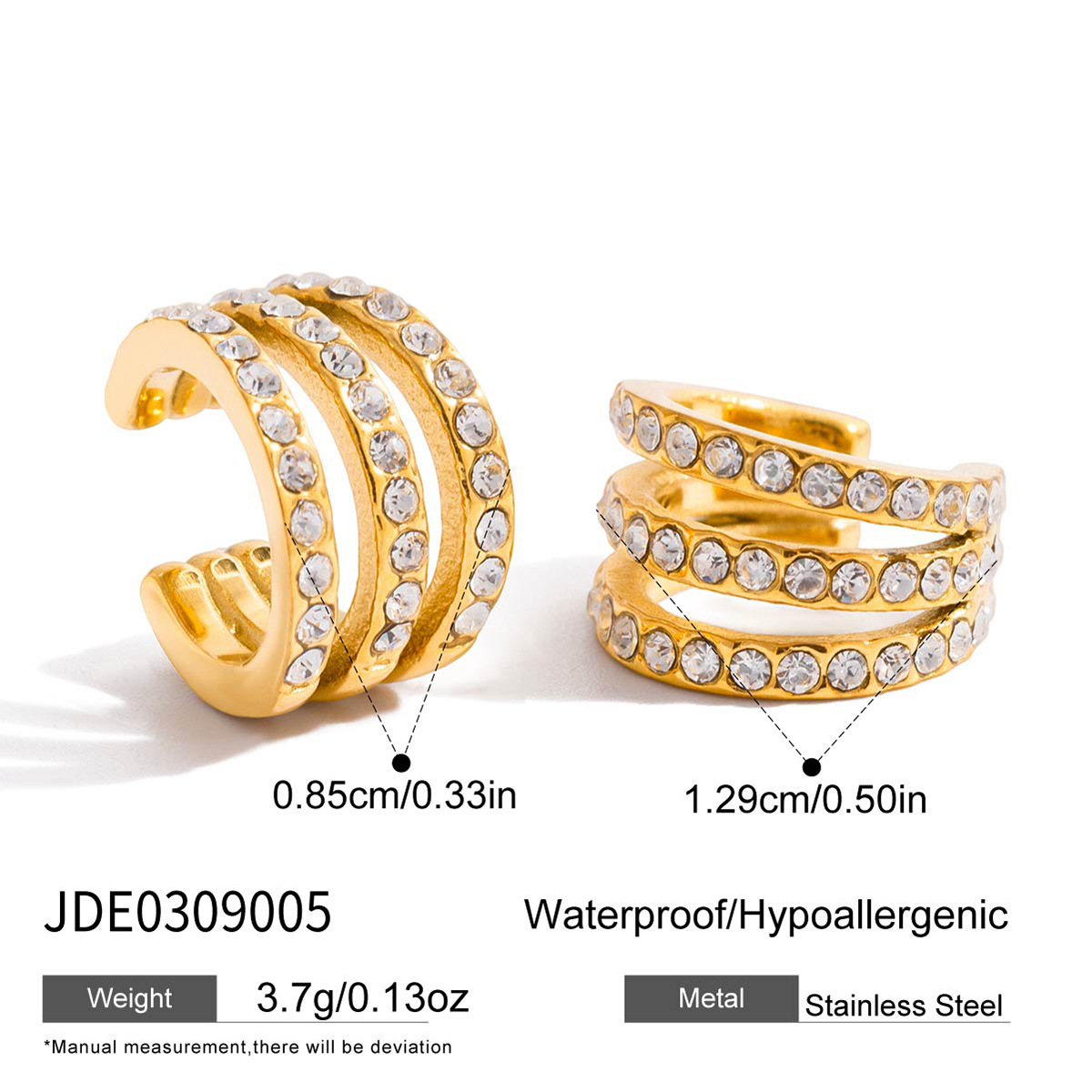 Wanxing Europa y los Estados Unidos INS Zircon blanco multicapa de acero inoxidable auriculares ligero lujoso simple estilo nicho de diseño sensación de auriculares