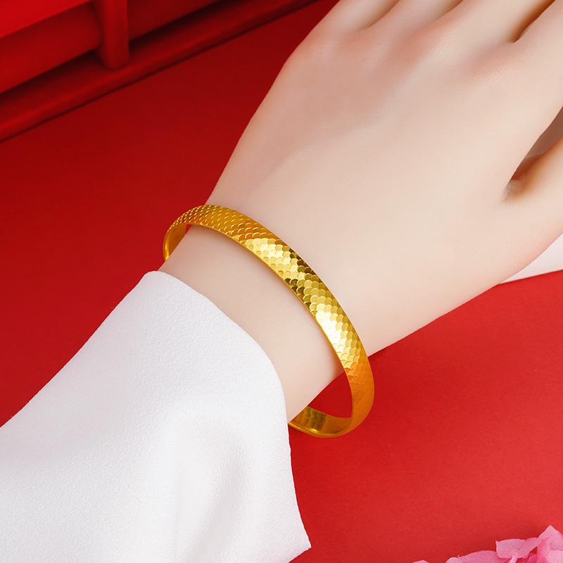 Explosión dragón escala pulsera sentido avanzado de la mano cerrada adornos punto onda arco herencia antigua red rojo no se desvanecen chapado en oro joyería