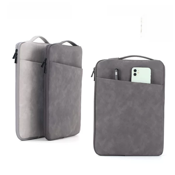 Pu Sheepskin Water-Resistant and Shockproof Portable Large-Capacity Laptop Bag with Inner Sleeve, Urban and Simple Style