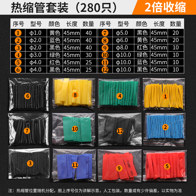 Green Forest tubo de encogimiento térmico manguito de aislamiento cable de datos de cableado grueso impermeable protección de cable de encogimiento 3 veces