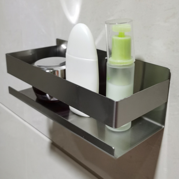Suministro transfronterizo estante de baño de acero inoxidable 304 simple estante de almacenamiento de baño sin clavos ducha práctico estante de almacenamiento