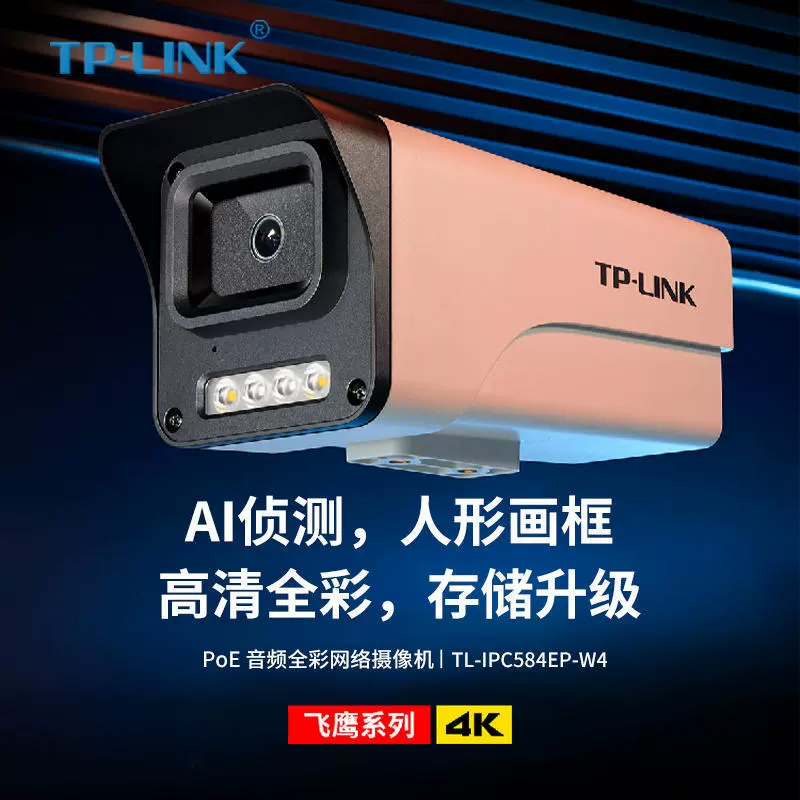 TP-LINK TL-IPC584EP-W 8-мегапиксельная сетевая камера PoE с двойной подсветкой и аудио, человеческой формы