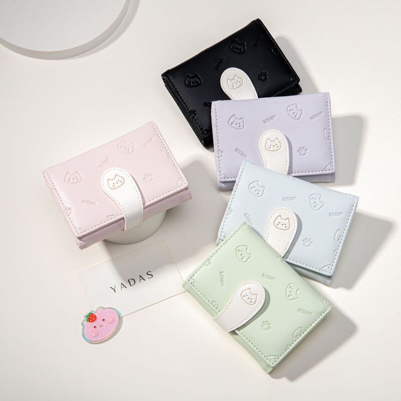 High-Appearance Value Multi-Layer Fashion Cartoon Cute Cat Wallet 2024 New Style Fresh and Simple 70% off Multi-Card Slot Card Holder