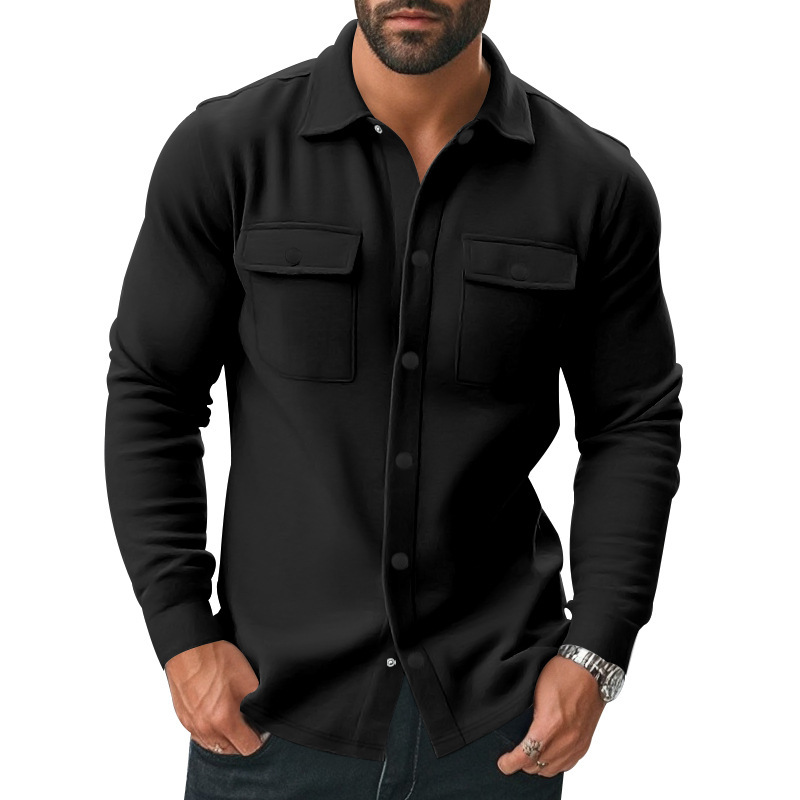 Otoño y invierno Europa y los Estados Unidos transfronterizos Amazon hombre casual con chaqueta de sola fila de botón de chaqueta de color sólido