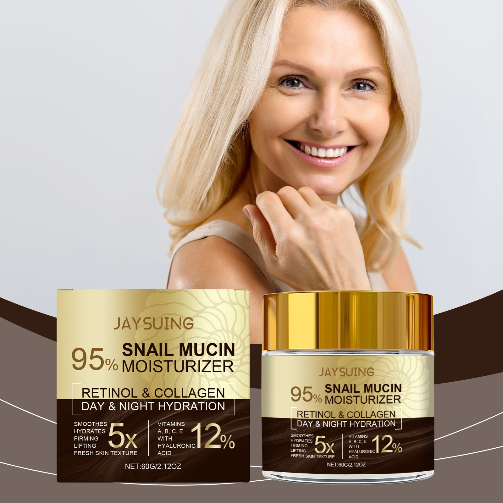 Jaysuing Snail Collagen Moisturizing Cream Daily Mild Moisturizing Cream
