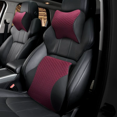 Factory cross-border direct sales car comfortable soft memory cotton headrest waist car wear-resistant breathable neck pillow waist cushion