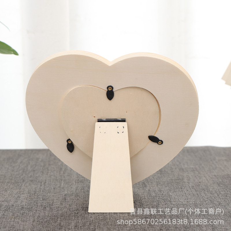 クロスボーダー無垢材クリエイティブ工芸品装飾品子供の手作り愛 diy デスクトップフォトフレームクリエイティブ木製装飾品|undefined