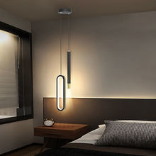 卧室床头灯现代简约轻奢风长线带射灯氛围灯网红北欧床头柜小吊灯