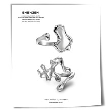 韩版ins冷淡风小众设计感个性简约百搭几何开口戒指女不掉色饰品