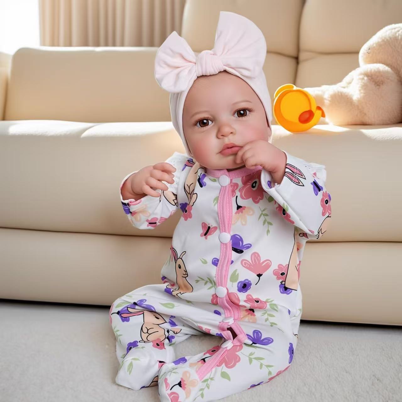 Muñeca realista Loulou Awake de 19 pulgadas con ojos abiertos, como regalo de Navidad para niños.