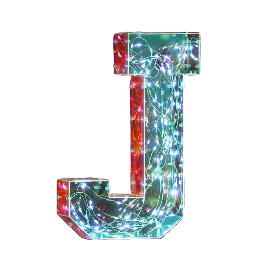 Glowing letter j