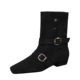 8628-1 Retro Western Boots Fashion Short Boots Square Head Belt Buckle Thick Heel Suede Folding Two Wear Mid heeled Boots for Women