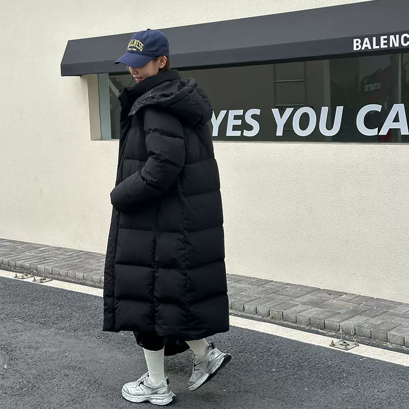 新长款高端400克绒子含量95白鸭绒外套过膝收腰显瘦情侣款羽绒服