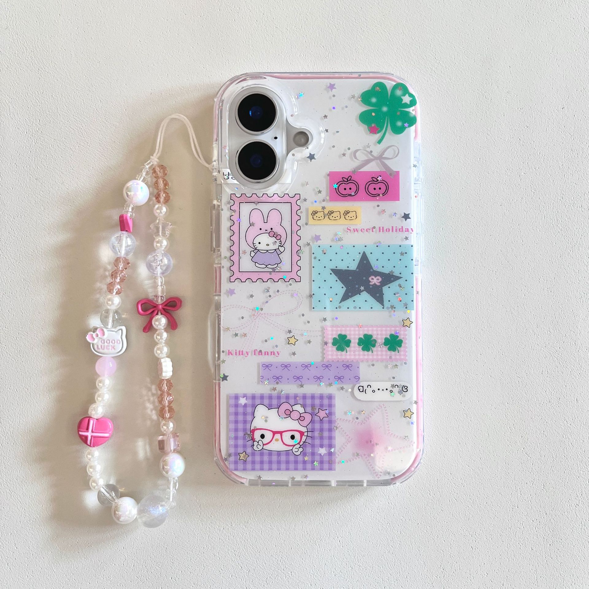 Empalme estrella de trébol de cuatro hojas de nicho para Apple 16ProMax funda para teléfono móvil 15Pro cadena 14/13 nuevo 15PM