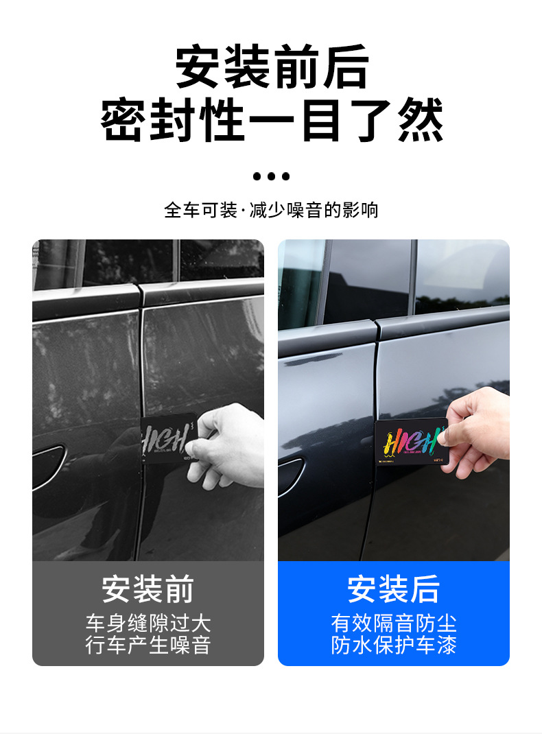 Suitable for the New Version of Model Y/Yl Tesla Full Car Soundproof Sealing Strip Waterproof Dustproof Silent Strip Wholesale