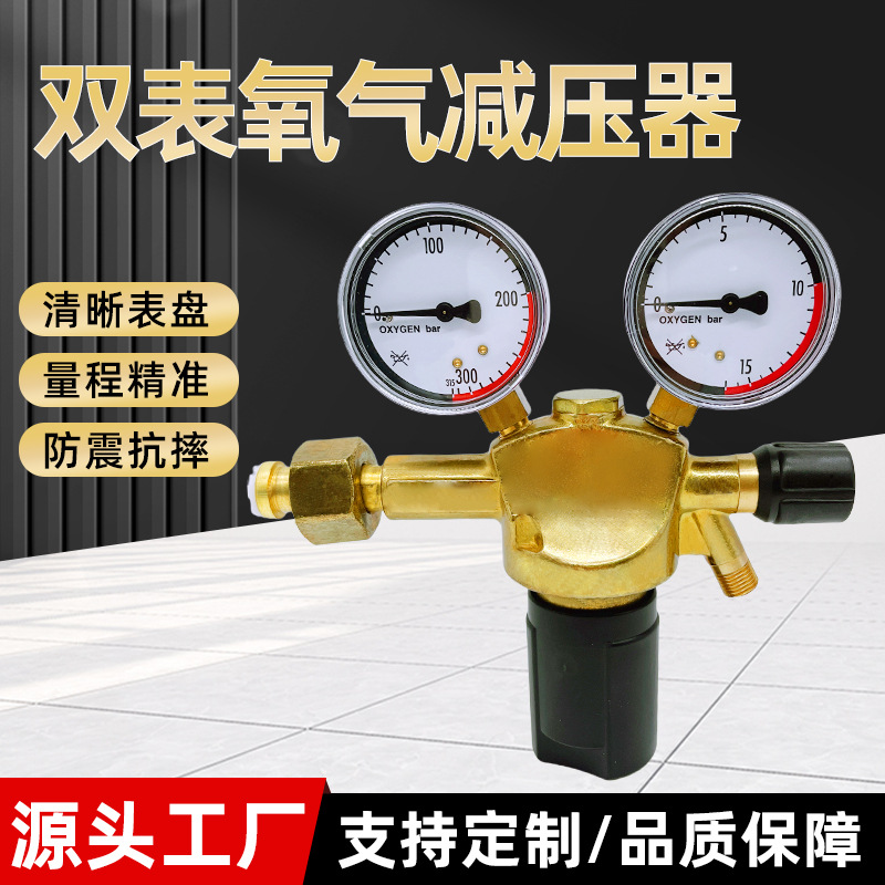 氧气减压器二氧化碳氧气氮气氢气减压阀双表管道气体管路减压器