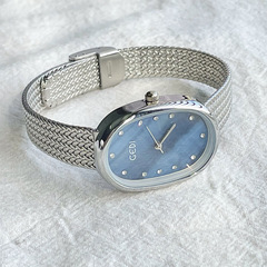 GEDI's new mother-of-pearl oval watch women's niche high-end light luxury wheat ear Xiaohongshu hot model women's watch